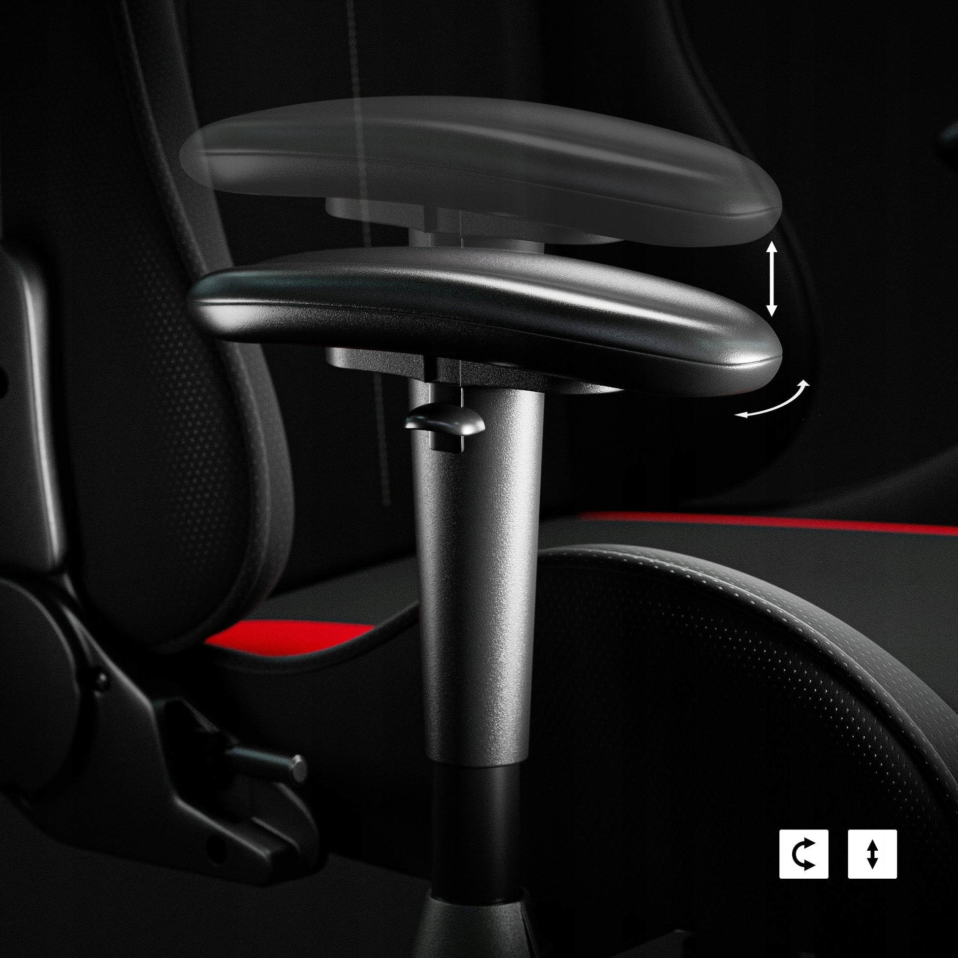 Žaidimų kėdė audinio pasukama DIABLO X-STARTER juoda-raudona