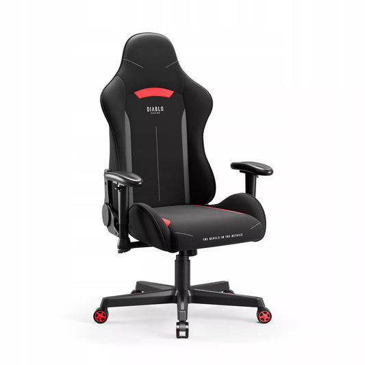 Žaidimų kėdė audinio pasukama DIABLO X-STARTER juoda-raudona
