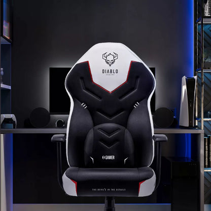 Žaidimų kėdė medžiaginė sukamoji Diablo X-Gamer Normalaus dydžio: Sniego baltumo