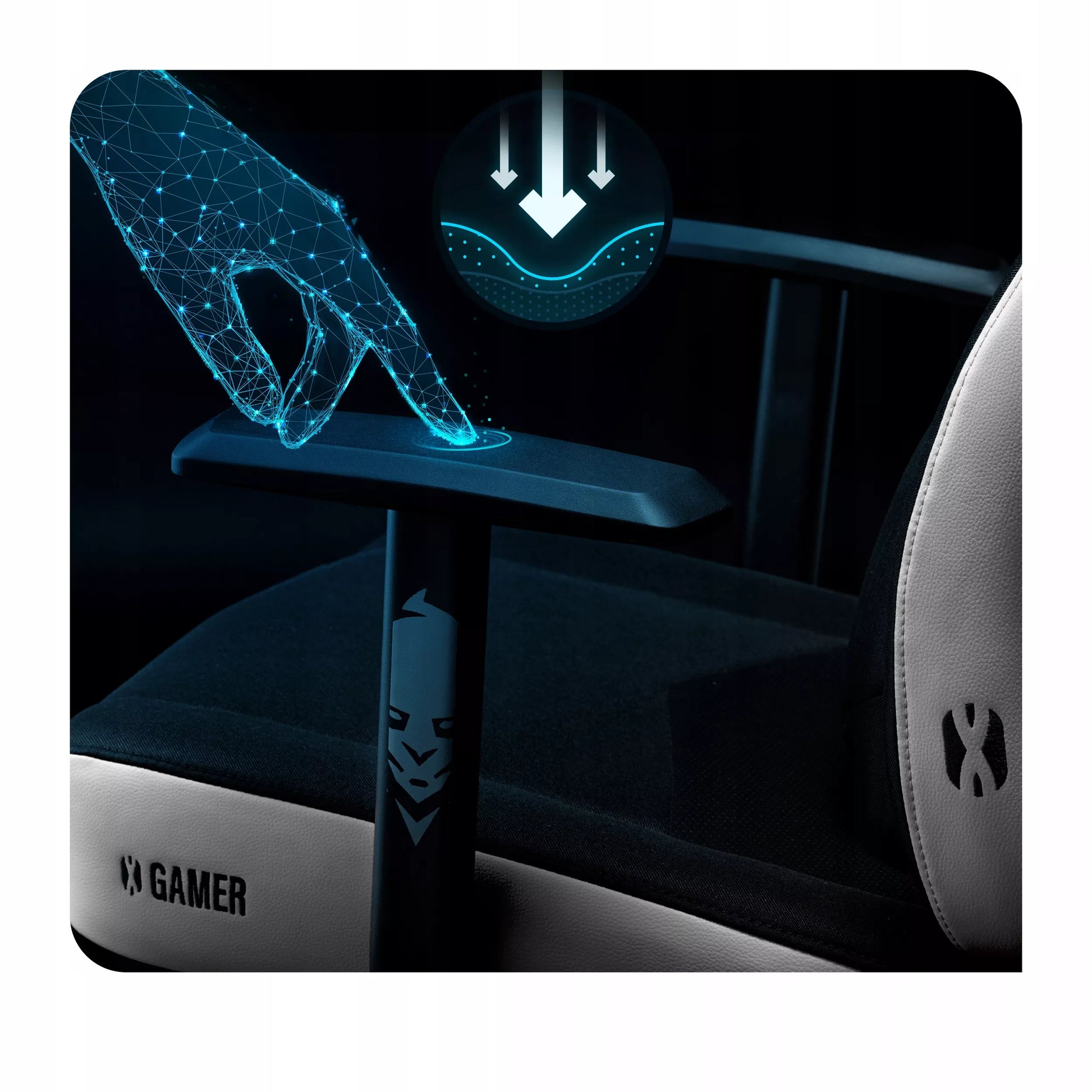 Žaidimų kėdė medžiaginė sukamoji Diablo X-Gamer Normalaus dydžio: Sniego baltumo