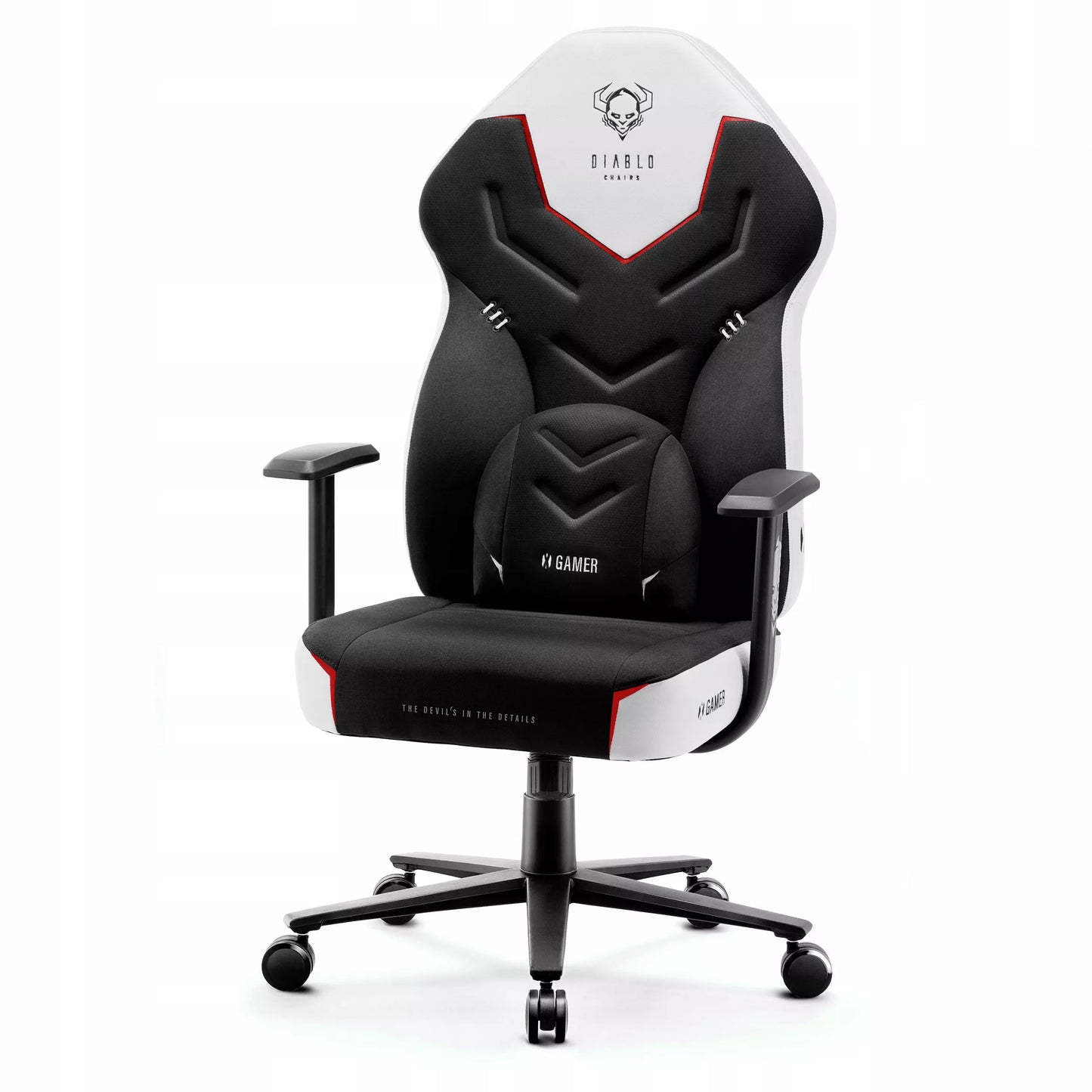 Žaidimų kėdė medžiaginė sukamoji Diablo X-Gamer Normalaus dydžio: Sniego baltumo