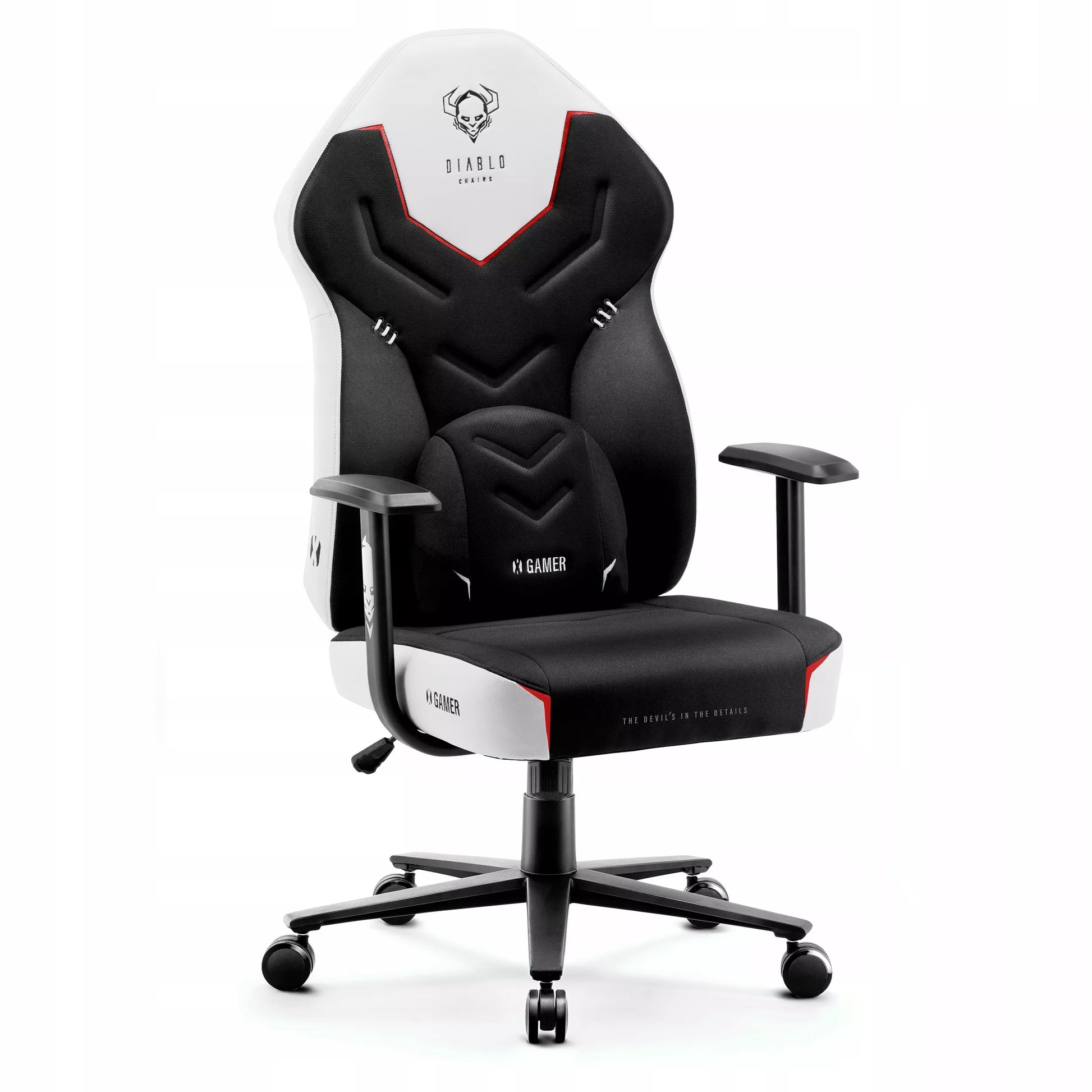 Žaidimų kėdė medžiaginė sukamoji Diablo X-Gamer Normalaus dydžio: Sniego baltumo
