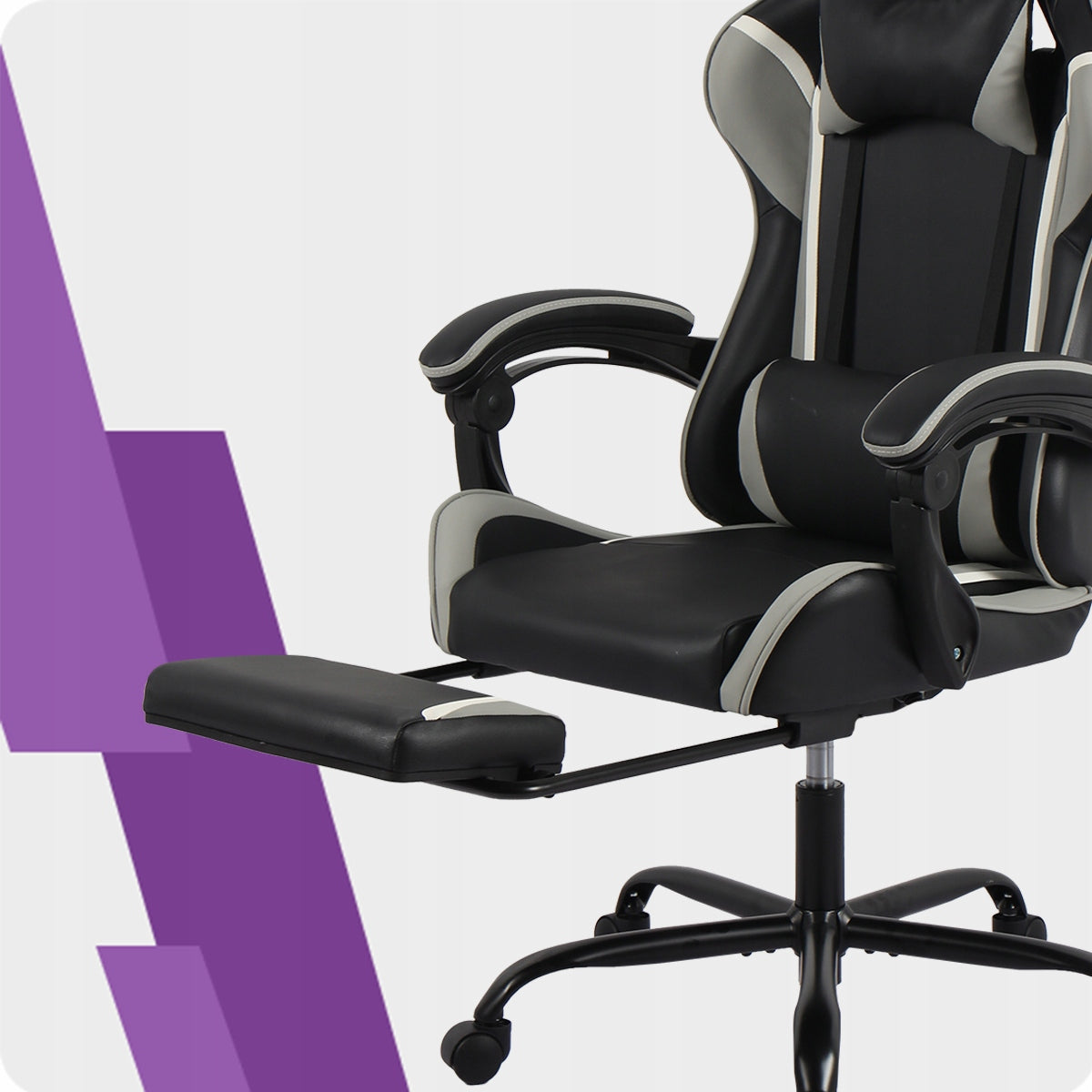 Žaidimų kėdė su porankiais, pasukama, žaidėjui, kibiro formos, su atrama kojoms, 110kg