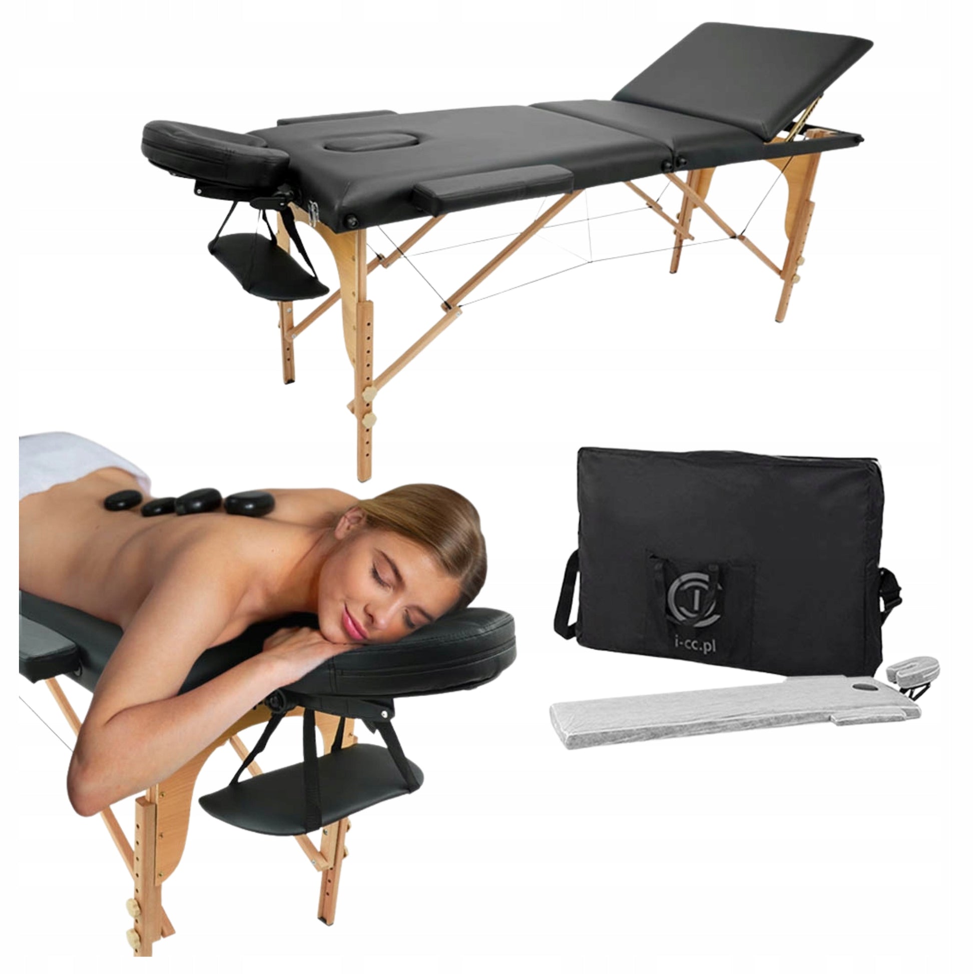 Grožio procedūrų fotelis, sulankstoma masažo kušetė, 3 segmentų reguliuojamas