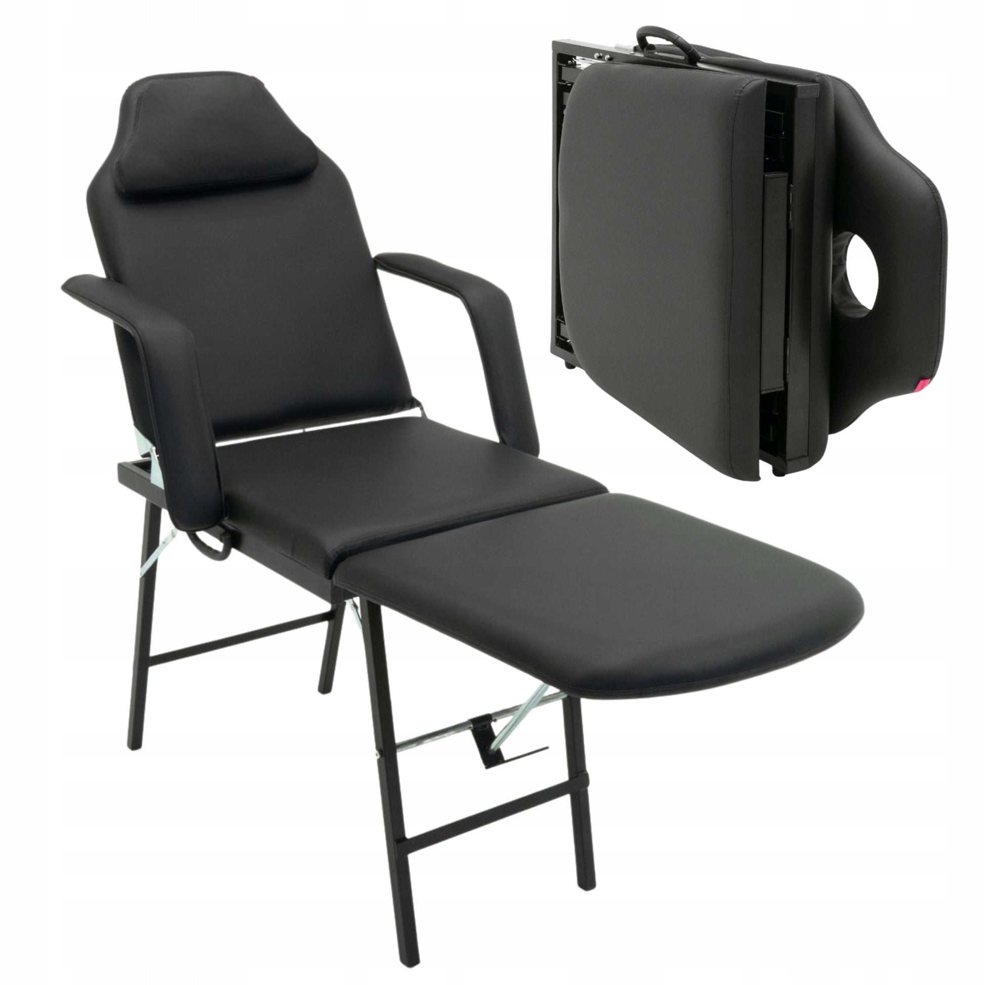 Kosmetologinė sulankstoma kėdė-gultas, blakstienų priauginimui, pedikiūrui su reguliavimu