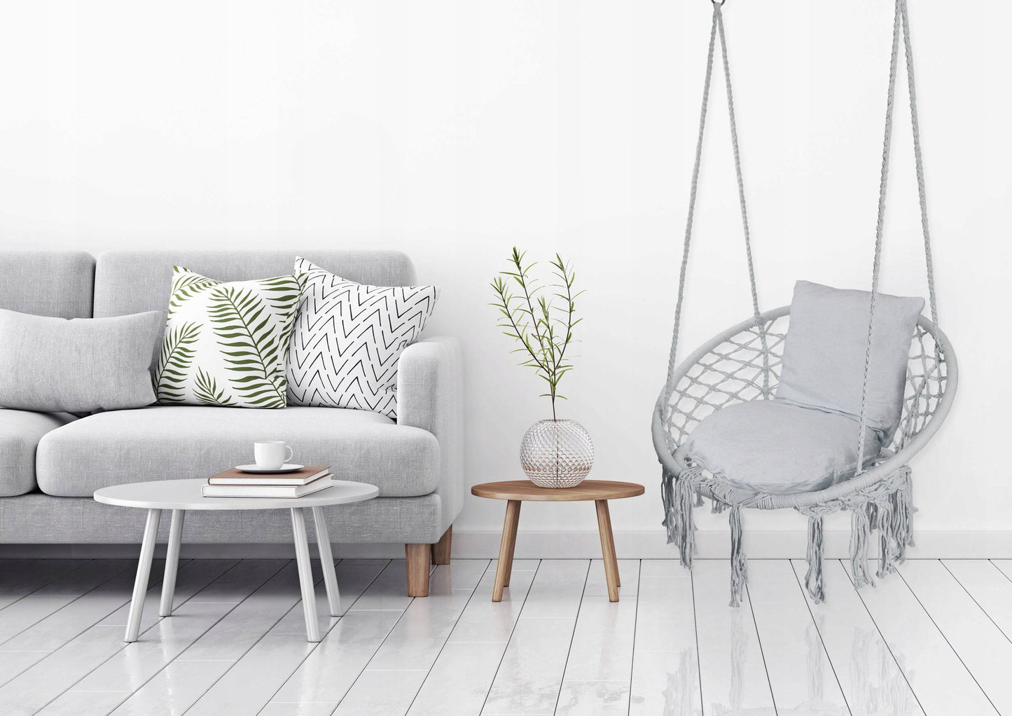 Pakabinama Kėdė Lizdas Togo Pilka Pagalvėlės