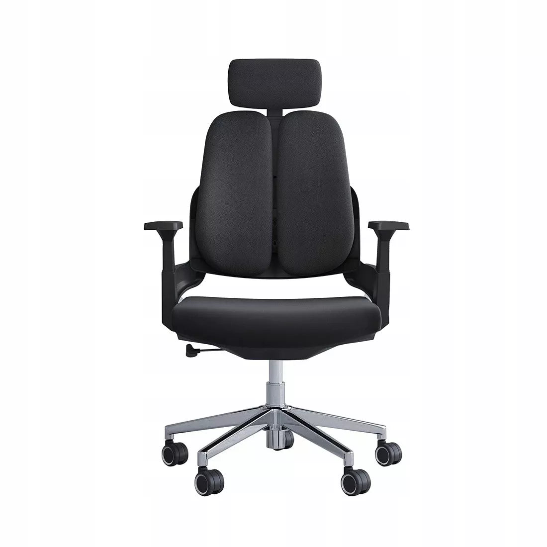 Ergonomiška biuro kėdė, besisukanti, reguliuojama, DIDELĖ, medžiaginė, juoda