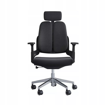 Ergonomiška biuro kėdė, besisukanti, reguliuojama, DIDELĖ, medžiaginė, juoda