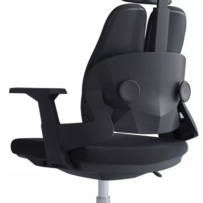 Ergonomiška biuro kėdė, besisukanti, reguliuojama, DIDELĖ, medžiaginė, juoda