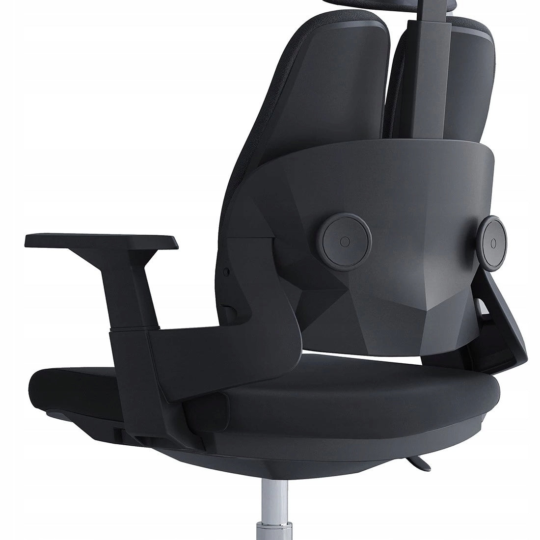 Ergonomiška biuro kėdė, besisukanti, reguliuojama, DIDELĖ, medžiaginė, juoda