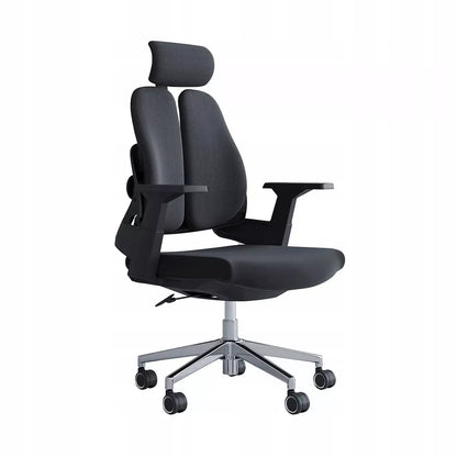 Ergonomiška biuro kėdė, besisukanti, reguliuojama, DIDELĖ, medžiaginė, juoda