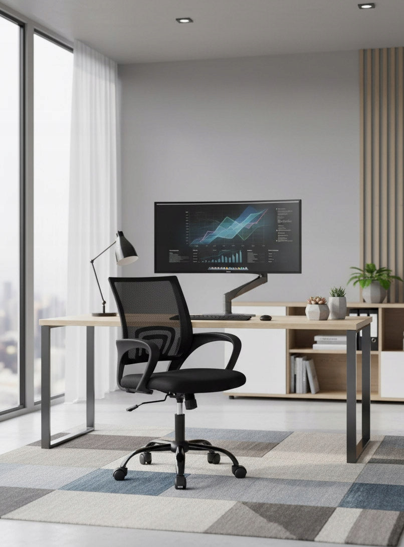 Biuro kėdė GIOSEDIO NFX004 | Ergonomiška sukama iš tinklinio audinio ir medžiagos