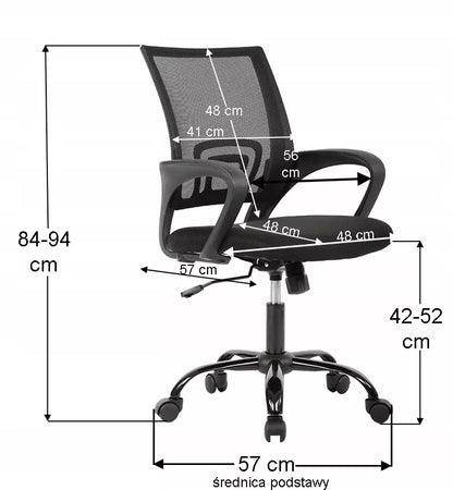 Biuro kėdė GIOSEDIO NFX004 | Ergonomiška sukama iš tinklinio audinio ir medžiagos