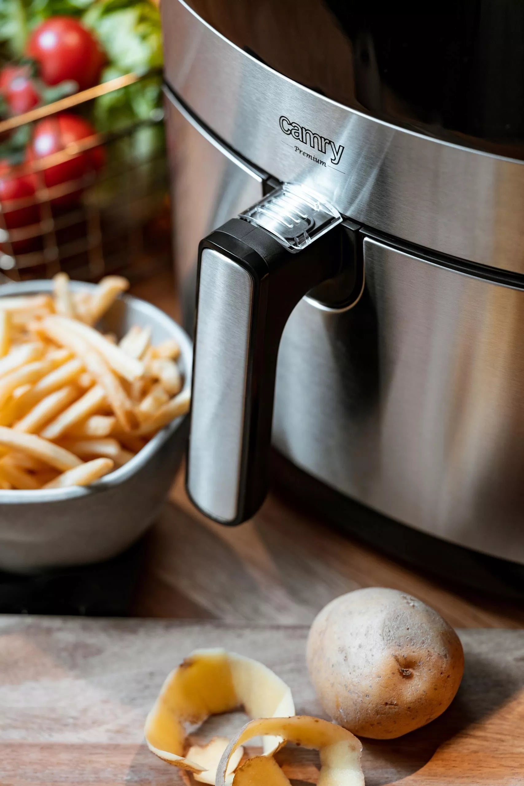 Bekondensinis gruzdintuvas 5L Airfryer 9 PROGRAMOS laikmatis LED Camry CR6311