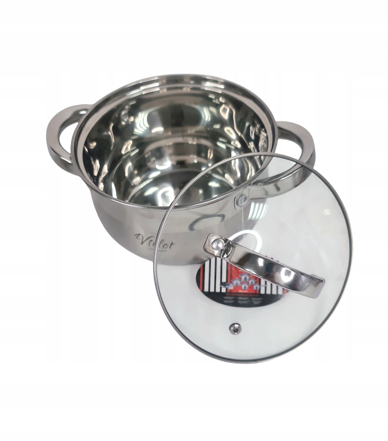 VIOLET NERŪDUIJANČIO PLIENO PUODŲ RINKINYS, Ø14/16/18/20/22/24cm, plienas