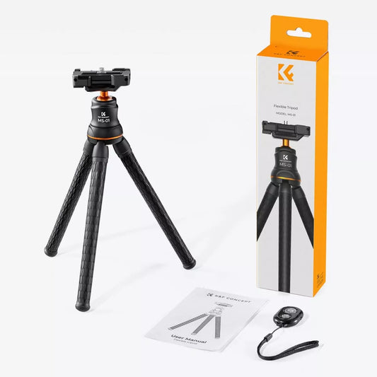 Lankstus K&F trikojis stovas fotoaparatui ir telefonui + Bluetooth nuotolinio valdymo pultelis
