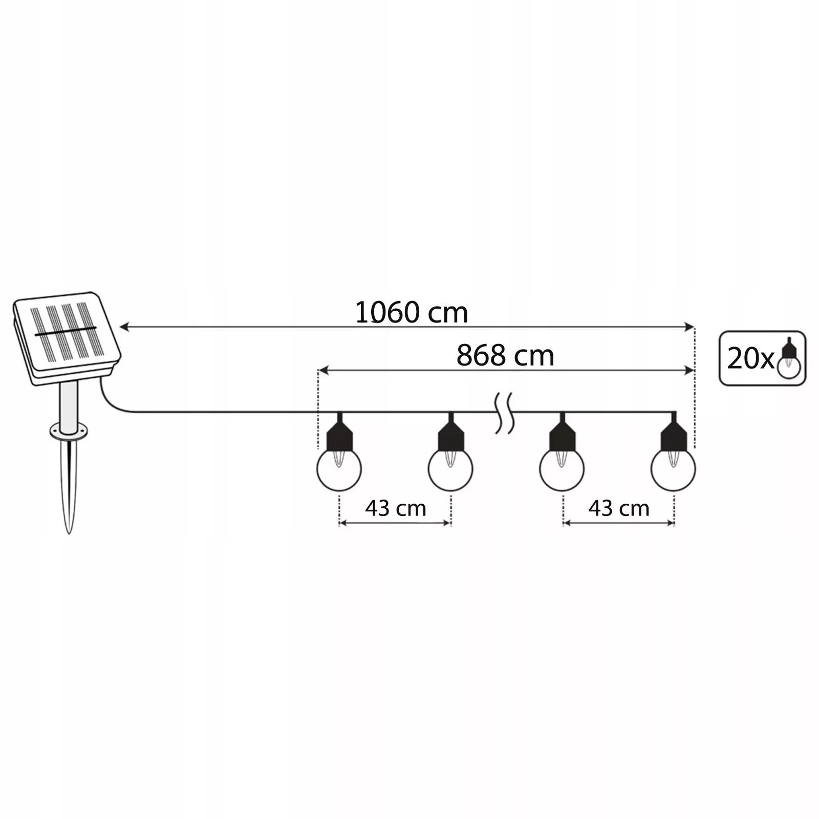 SODO SOLARINĖ GIRLIANDA 20 LED 10m ŠILTAS RGB SPALVOTAS APŠVIETIMAS LEMPUTĖS