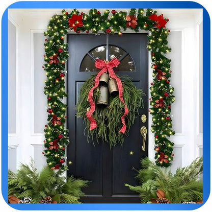 Kalėdinė girlianda tiršta su LED lemputėmis 270 cm, puošmena gėlė, AUKŠČIAUSIA KOKYBĖ