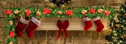 Kalėdinė girlianda tiršta su LED lemputėmis 270 cm, puošmena gėlė, AUKŠČIAUSIA KOKYBĖ