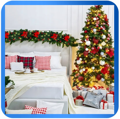 Kalėdinė girlianda tiršta su LED lemputėmis 270 cm, puošmena gėlė, AUKŠČIAUSIA KOKYBĖ