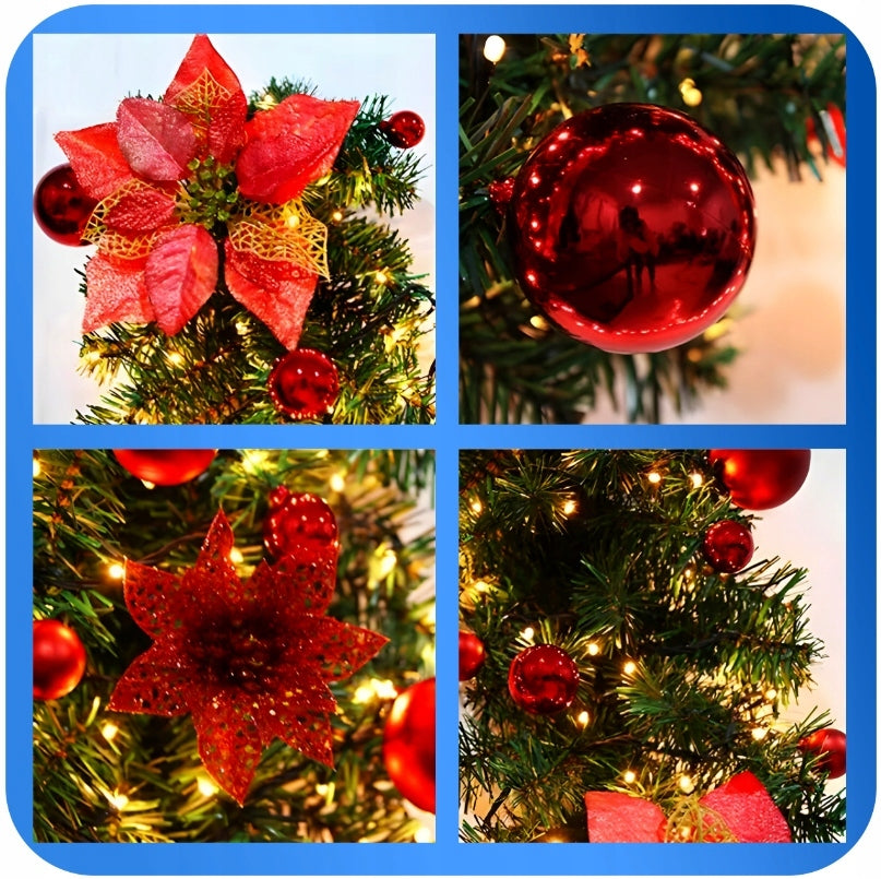 Kalėdinė girlianda tiršta su LED lemputėmis 270 cm, puošmena gėlė, AUKŠČIAUSIA KOKYBĖ