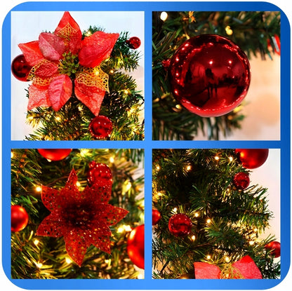 Kalėdinė girlianda tiršta su LED lemputėmis 270 cm, puošmena gėlė, AUKŠČIAUSIA KOKYBĖ