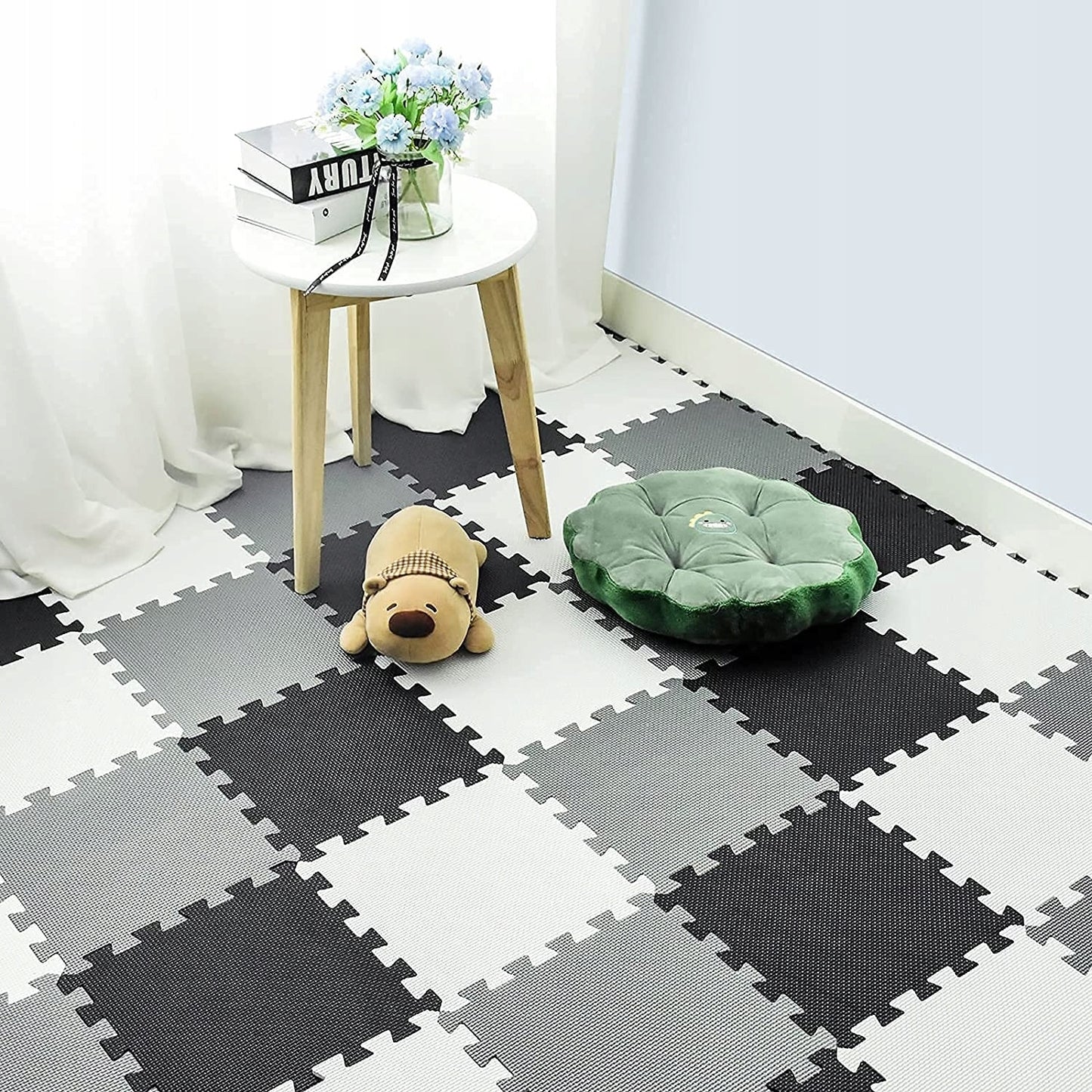 STORAS DIDAKTINIS KILIMĖLIS vaikams, PUTŲ DĖLIONĖ 16vnt + XXL kraštai