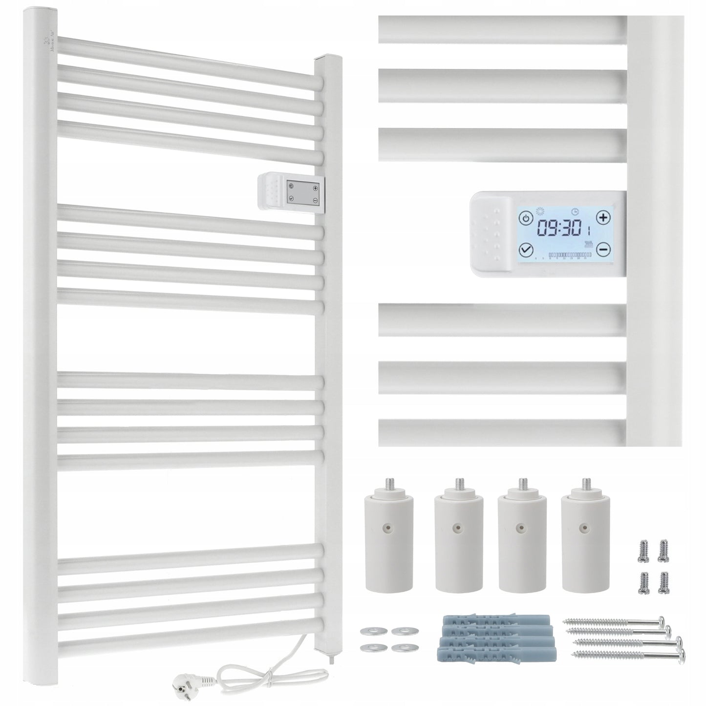 ELEKTRINIS VONIOS SKAITIKLIS, programuojamas termostatas, BALTAS 500W