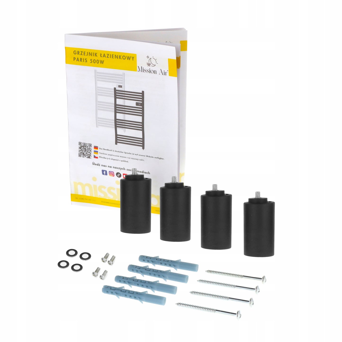 ELEKTRINIS VONIOS GYVATUKAS radiatorius programuojamas termostatas JUODAS 500W