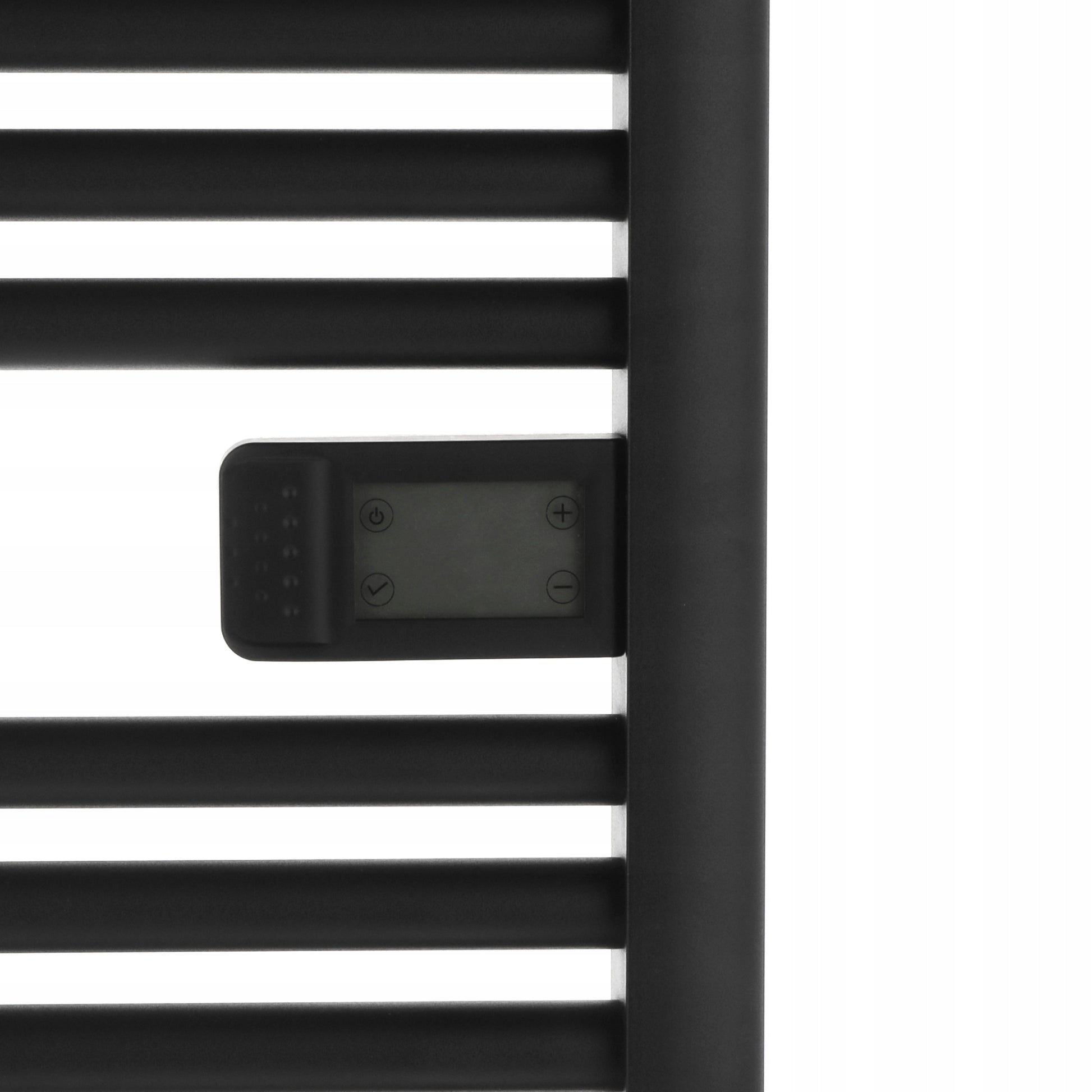 ELEKTRINIS VONIOS GYVATUKAS radiatorius programuojamas termostatas JUODAS 500W