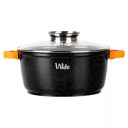 Granito puodas su dangčiu virimui, troškinimui, kepimui 24 cm 4L