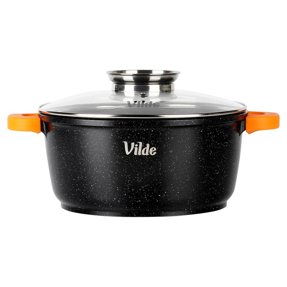 Granito puodas su dangčiu virimui, troškinimui, kepimui 24 cm 4L