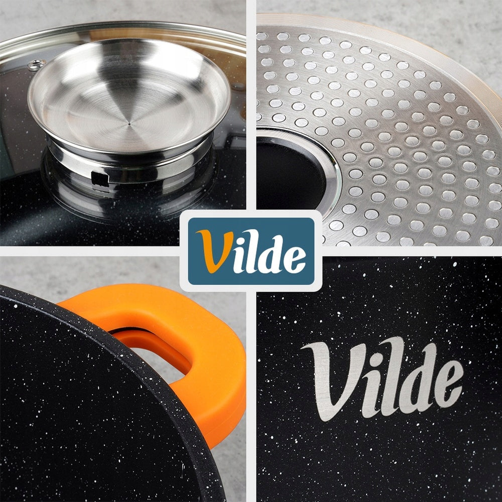 Granito puodas su dangčiu virimui, troškinimui, kepimui 24 cm 4L