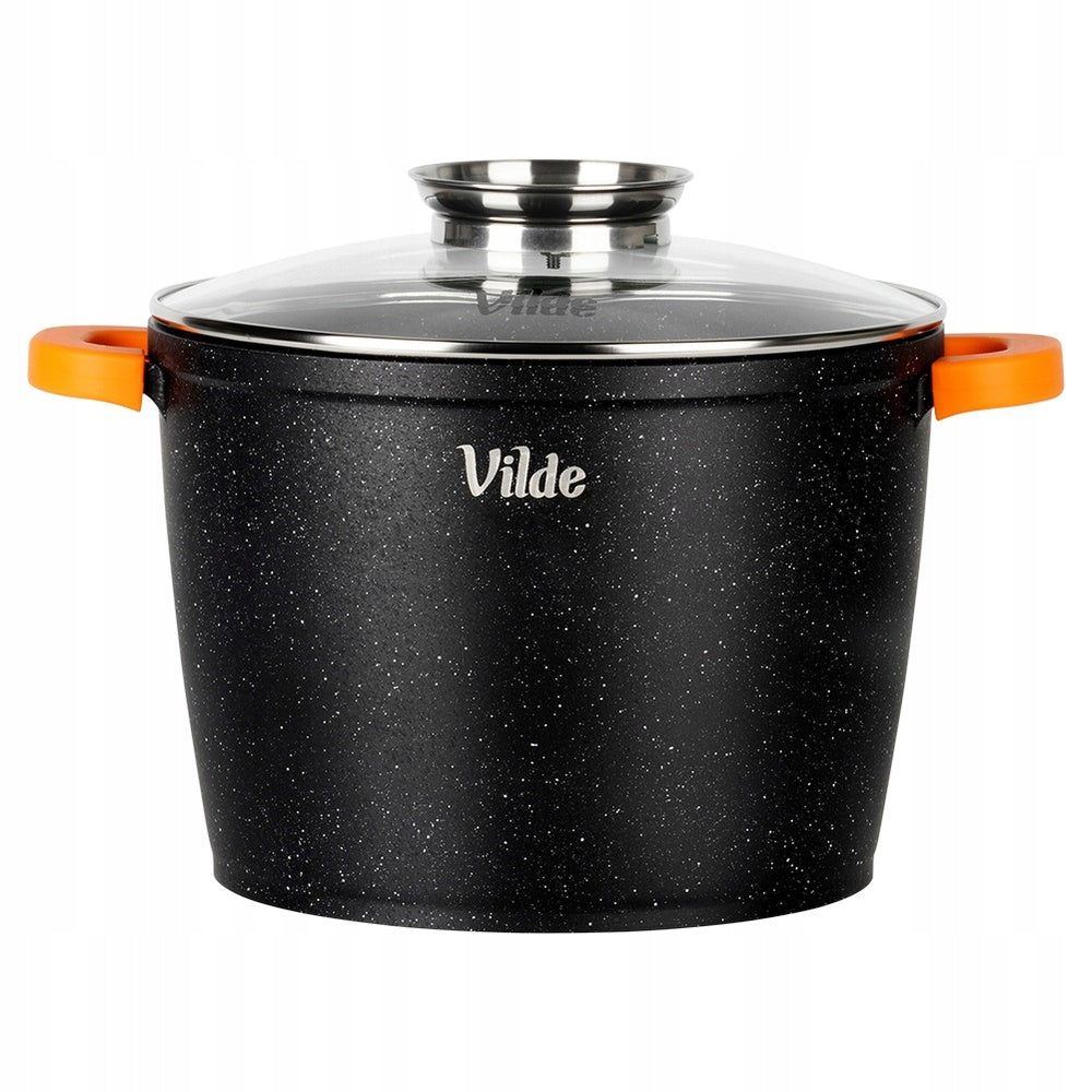 GRANITINIS puodas su dangčiu virimui, troškinimui, kepimui 24 cm 6,7L