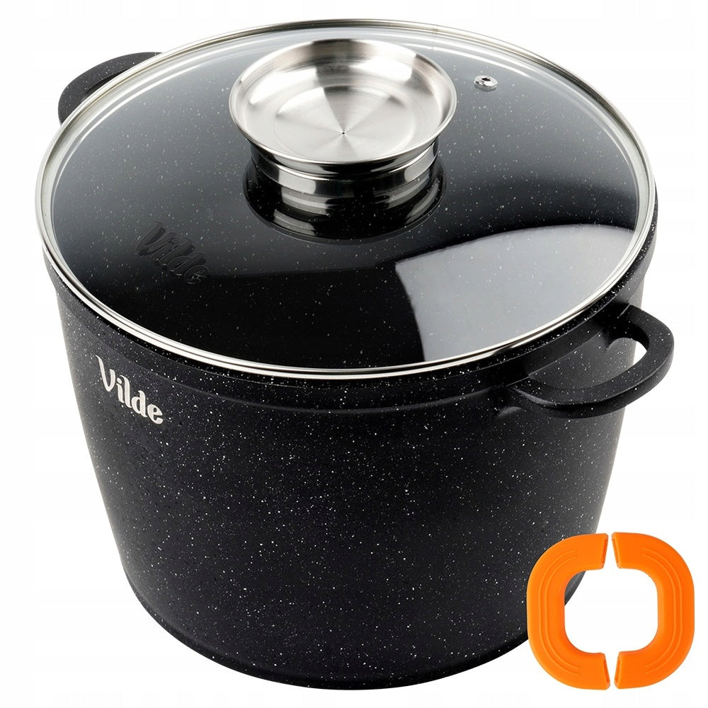 GRANITINIS puodas su dangčiu virimui, troškinimui, kepimui 24 cm 6,7L