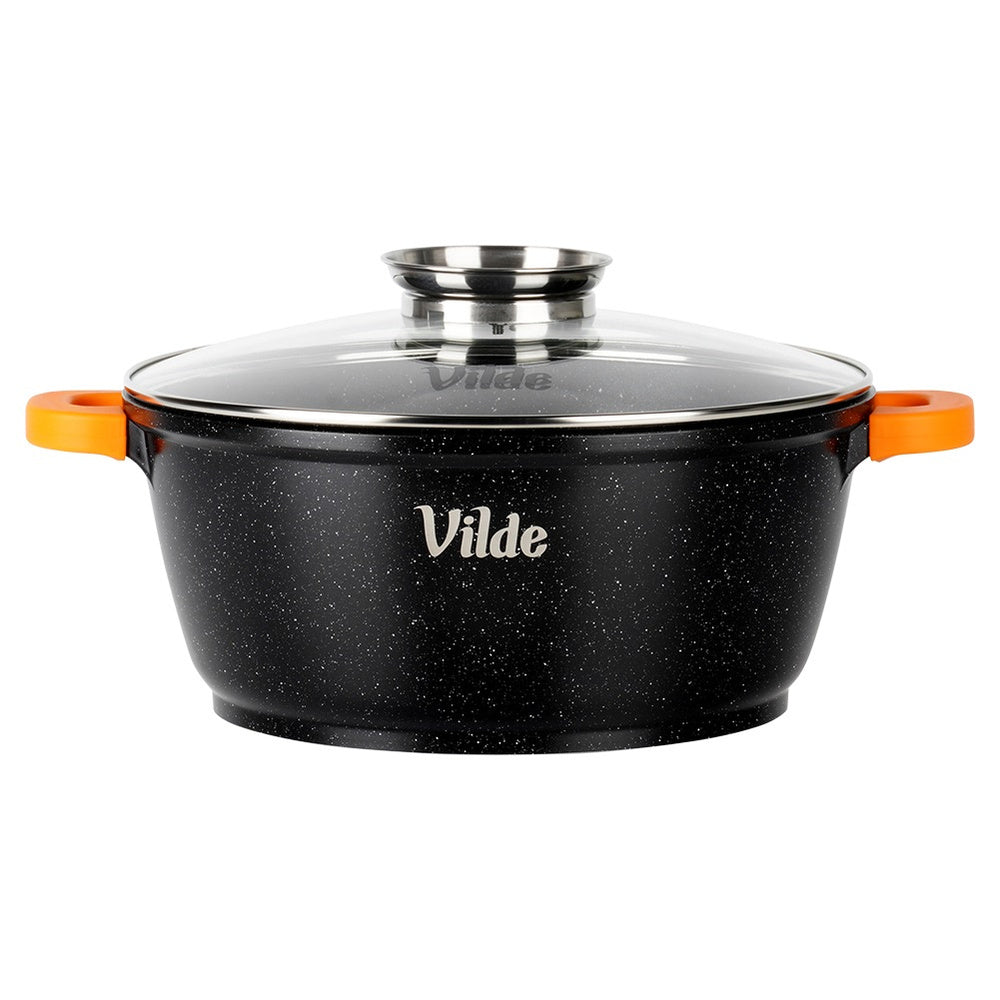 GRANITINIS puodas su dangčiu virimui, troškinimui, kepimui 28 cm 5,8L