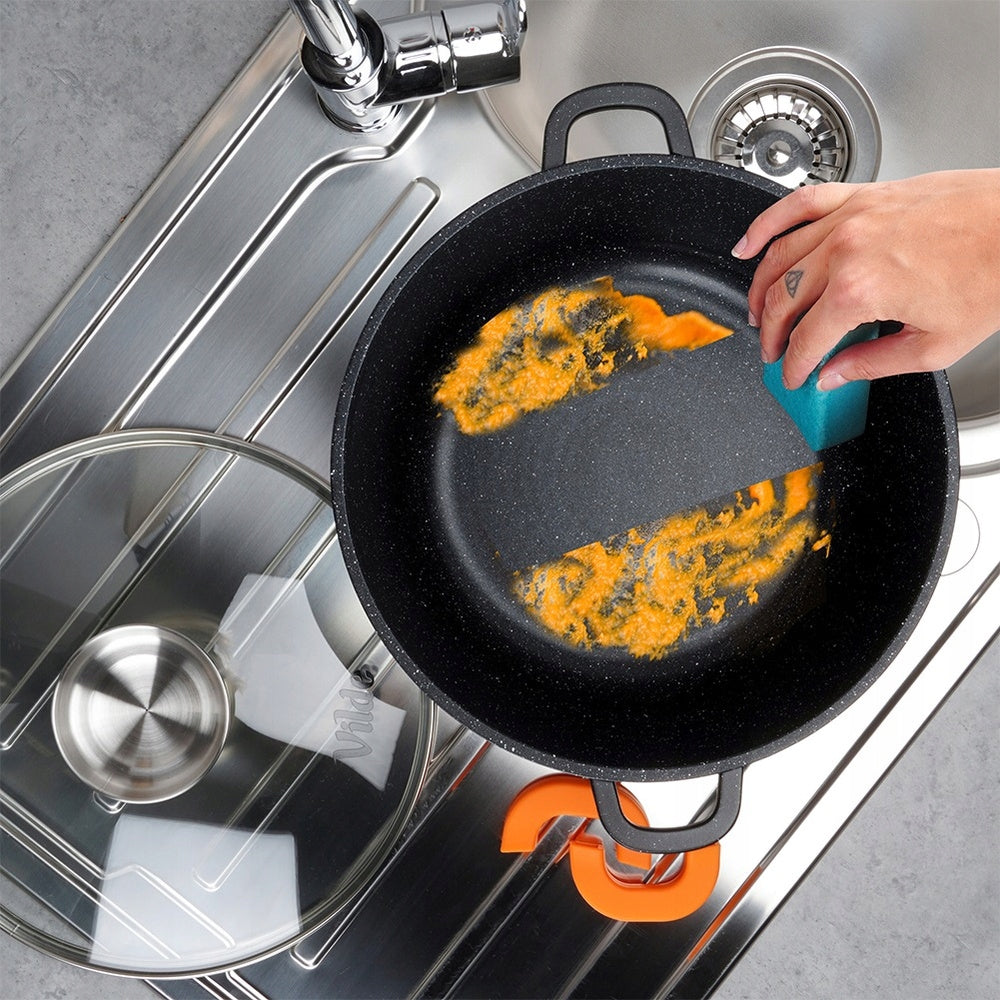 GRANITINIS puodas su dangčiu virimui, troškinimui, kepimui 28 cm 5,8L