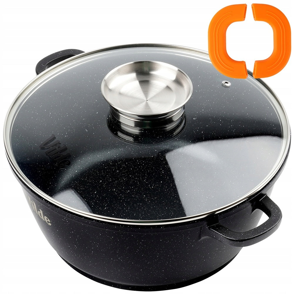 GRANITINIS puodas su dangčiu virimui, troškinimui, kepimui 28 cm 5,8L