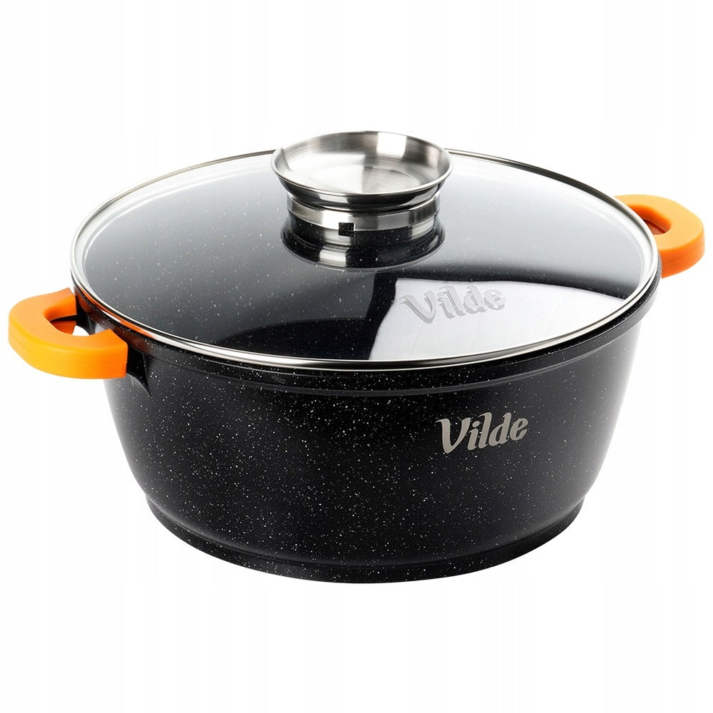 GRANITINIS puodas su dangčiu virimui, troškinimui, kepimui 28 cm 5,8L