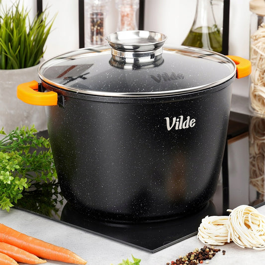 GRANITINIS puodas su dangčiu virimui, troškinimui, kepimui 28 cm 9,7L