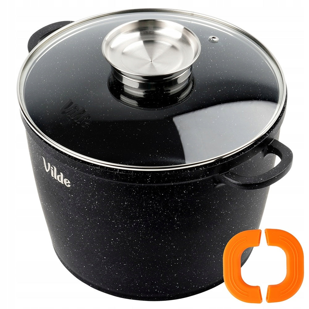 GRANITINIS puodas su dangčiu virimui, troškinimui, kepimui 28 cm 9,7L