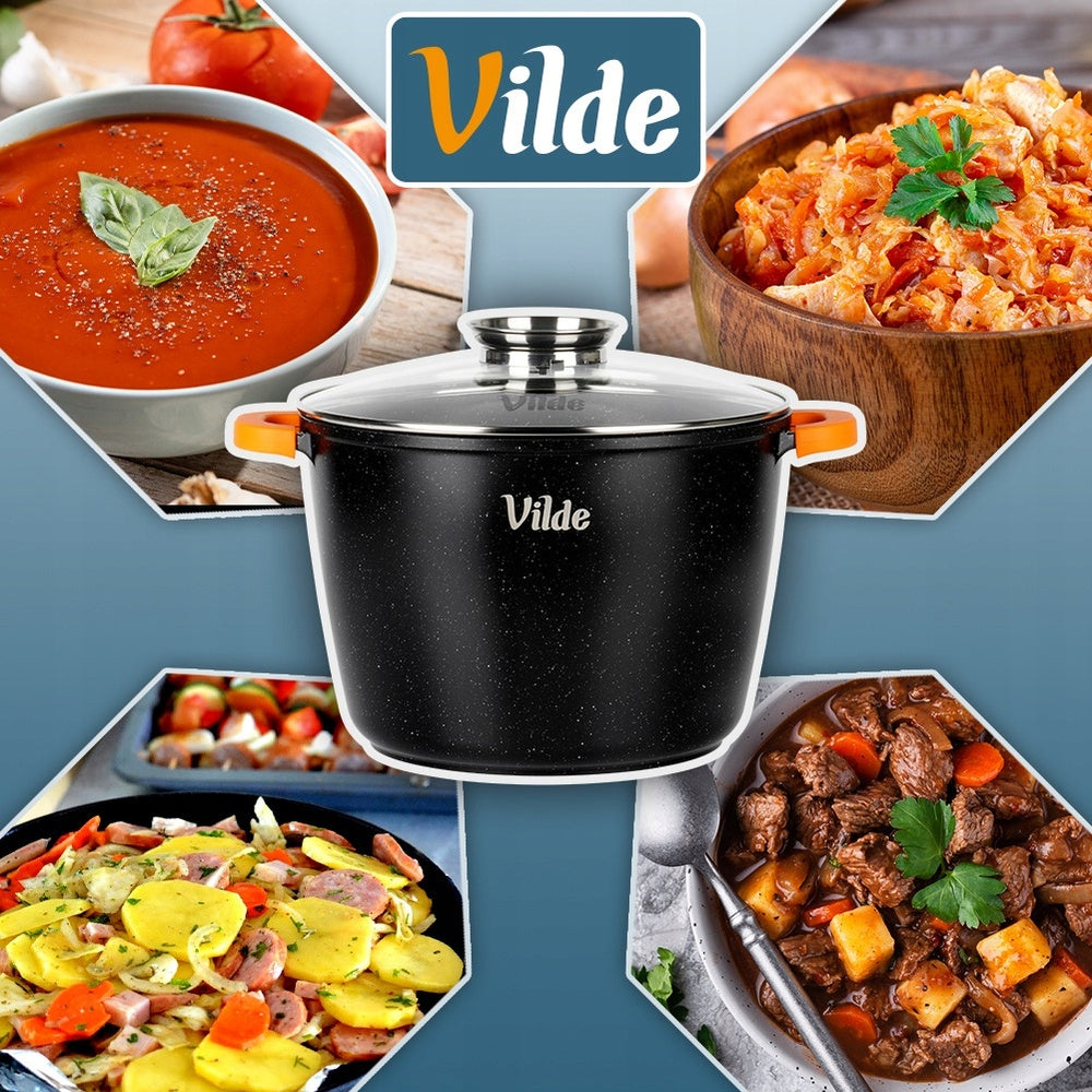 GRANITINIS puodas su dangčiu virimui, troškinimui, kepimui 28 cm 9,7L