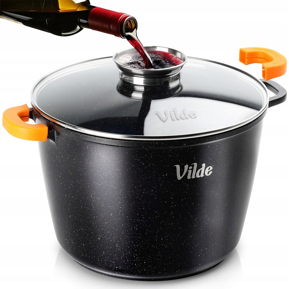 GRANITINIS puodas su dangčiu virimui, troškinimui, kepimui 28 cm 9,7L