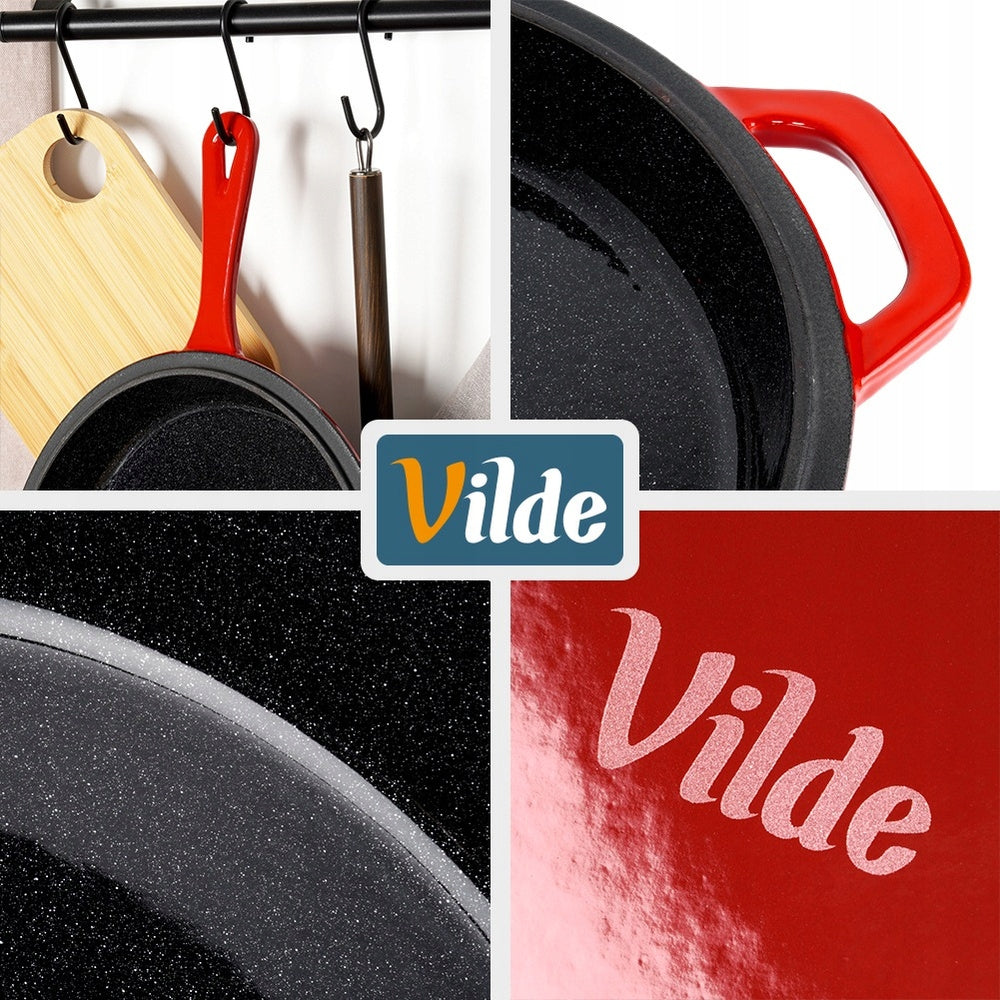 Emaliuotas ketaus puodas, "rondele", troškintuvas, troškintukas, keptuvė, 2in1