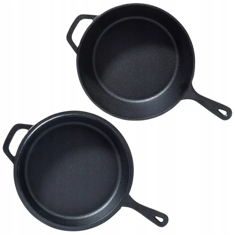Ketaus puodas, troškintuvė, kepimo forma, keptuvė, kepimui ir skrudinimui 2in1