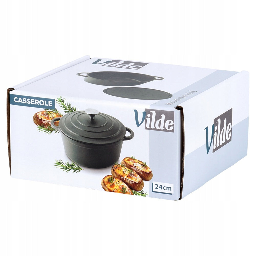 Keta iš ketaus su dangčiu troškintuvui gaminti, kepti, troškinti 3,9L