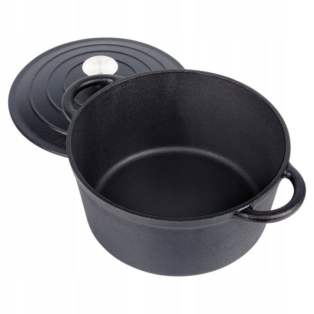 Keta iš ketaus su dangčiu troškintuvui gaminti, kepti, troškinti 3,9L