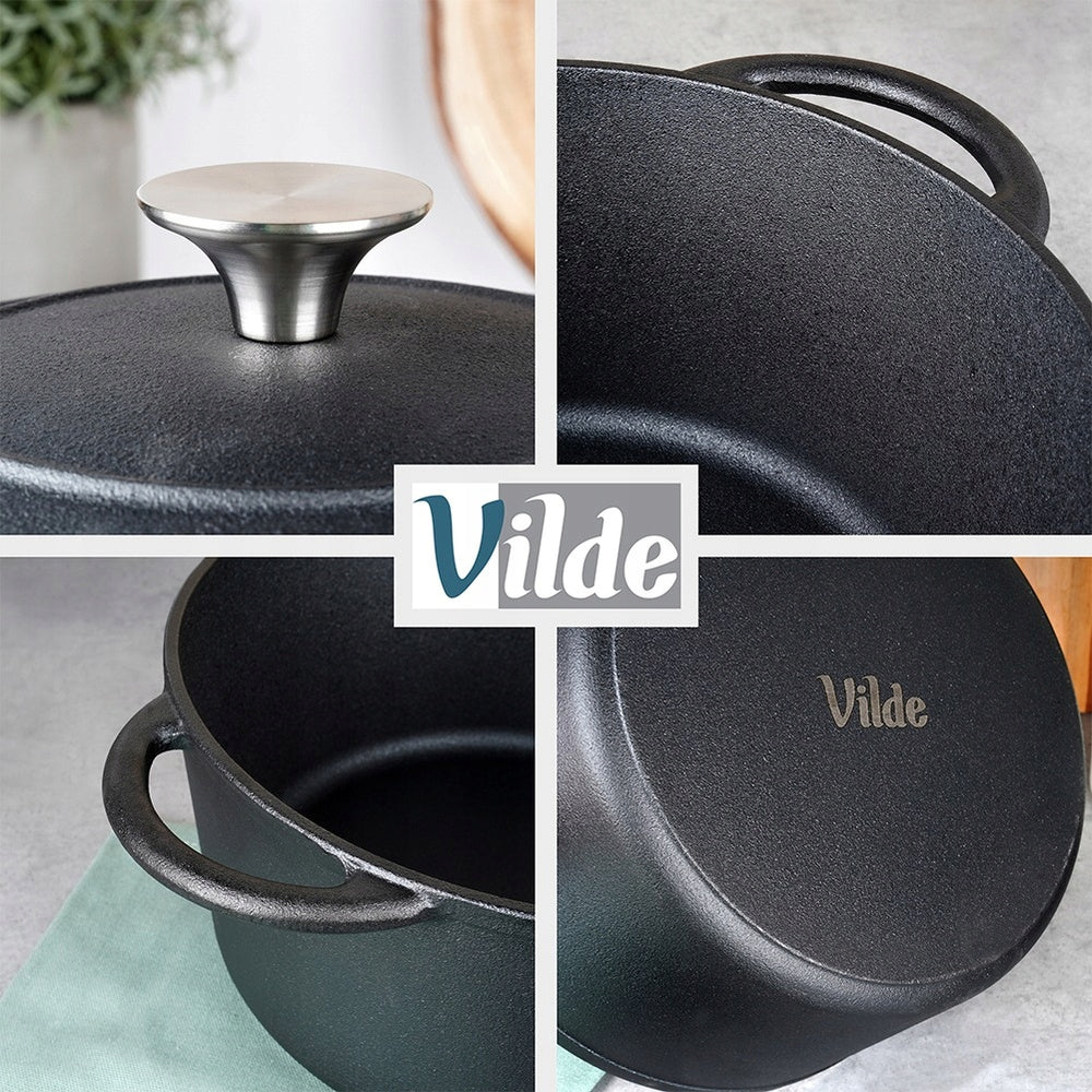 Ketaus puodas su dangčiu, troškintuvas, kepimo forma, apvalus 26 cm 5L