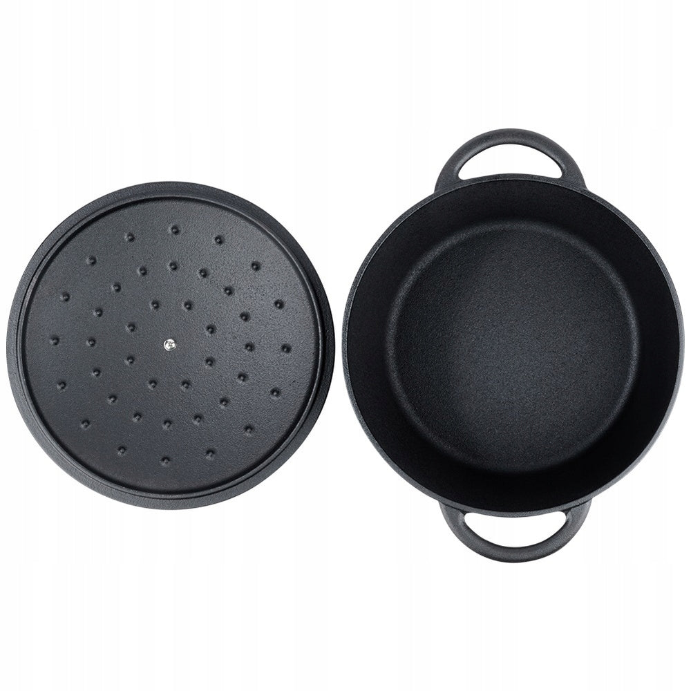 Ketaus puodas su dangčiu, troškintuvas, kepimo forma, apvalus 26 cm 5L