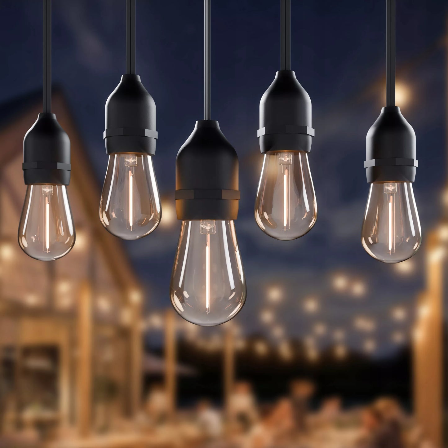 Girlanda świetlna ogrodowa 20 m, 20 żarówek LED E27 + przewód, wodoszczelna